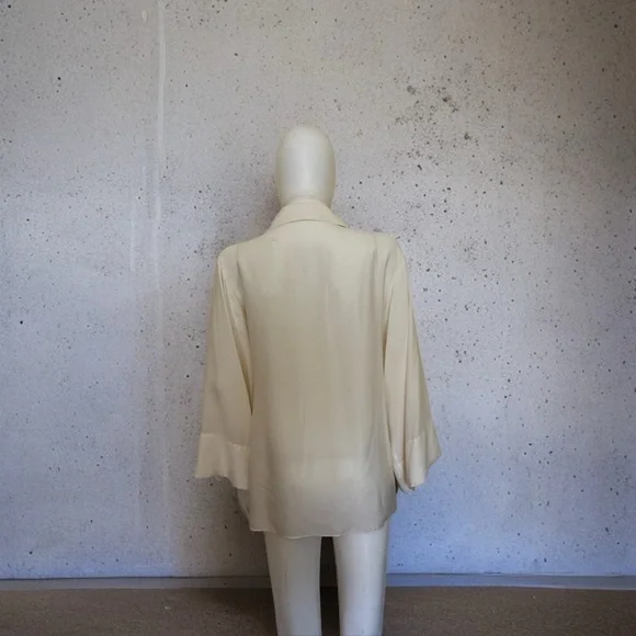 The Row Malvina off white silk top - Picture 7 of 11